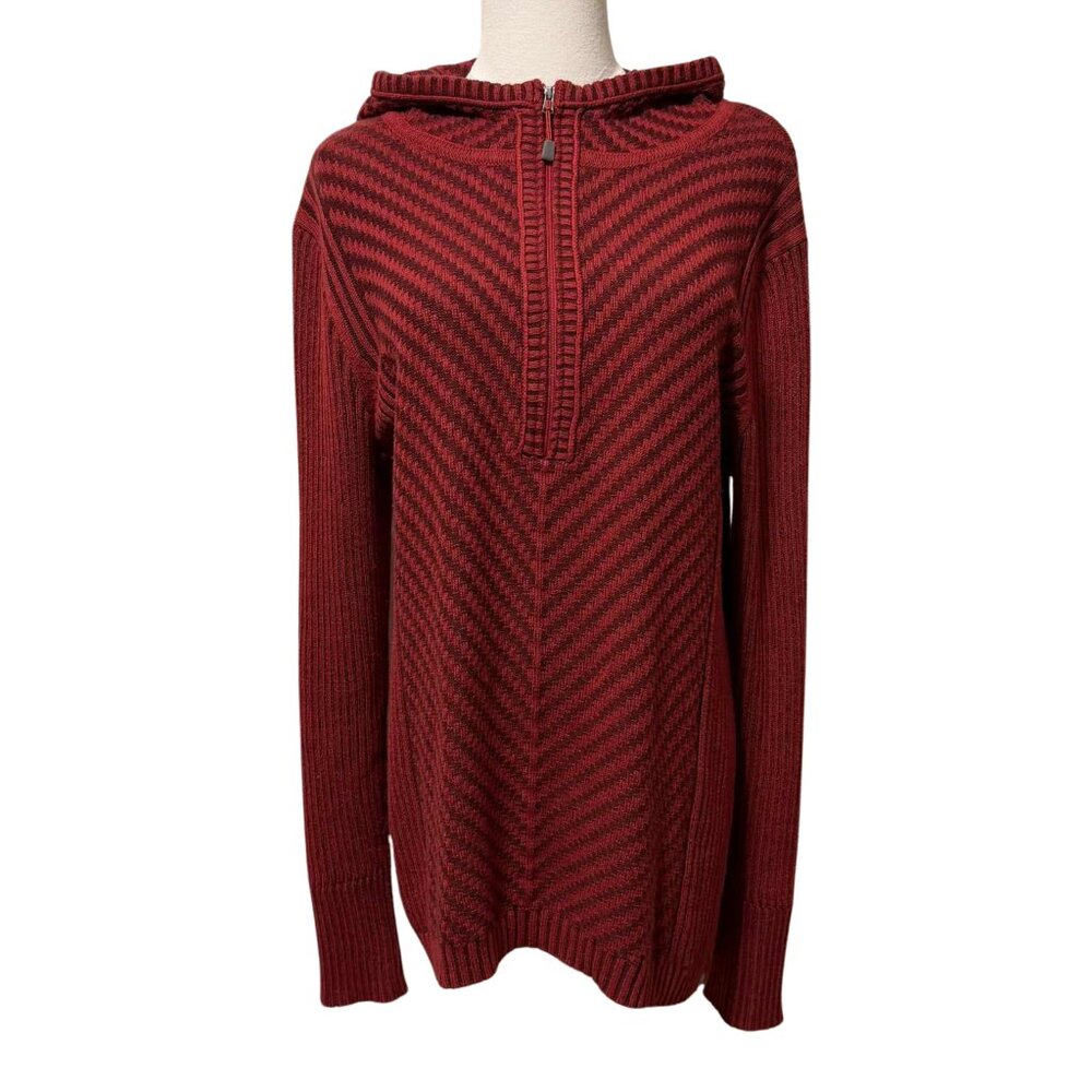 Eddie Bauer Red Half-Zip Hooded Sweater Women's size L